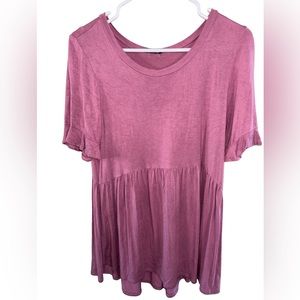 Shop Basic cute feminine Flowy pink short sleeve soft shirt size large